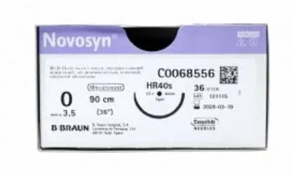 Шовний матеріал Novosyn (Новосін) 0 колюча голка HR37 довжина 90 см, 1 шт.