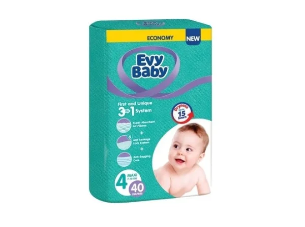 Підгузники Evy Baby (Еві Бебі) Maxi 4+ (7-18 кг), 40 шт.