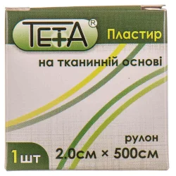 Пластир медичний Тета на тканинній основі розмір 2х500 см, 1 шт.